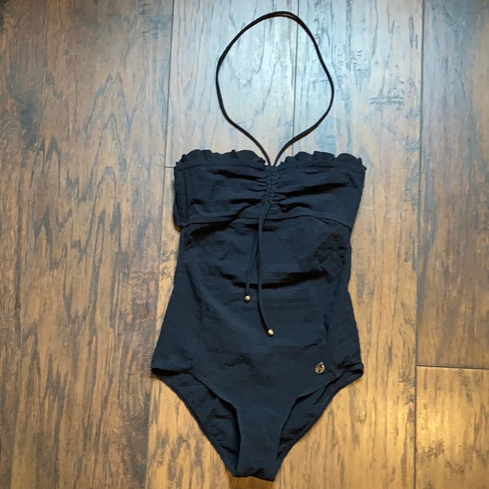 Nina Ricci Black Halter Top One Piece Bathing Suit